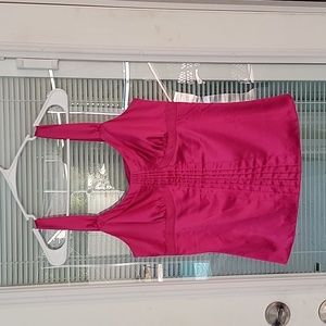 Ann Taylor LOFT Pink Satin Milkmaid Cami Y2k